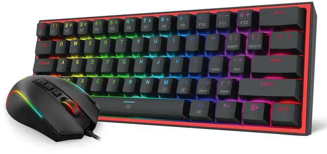 Main image of CB201 Gaming Keyboard & Mouse Combo, 61 Keys K617 Wired RGB Gaming Keyboard and 8000 DPI Wired M612 Gaming Mouse Bundle, Black