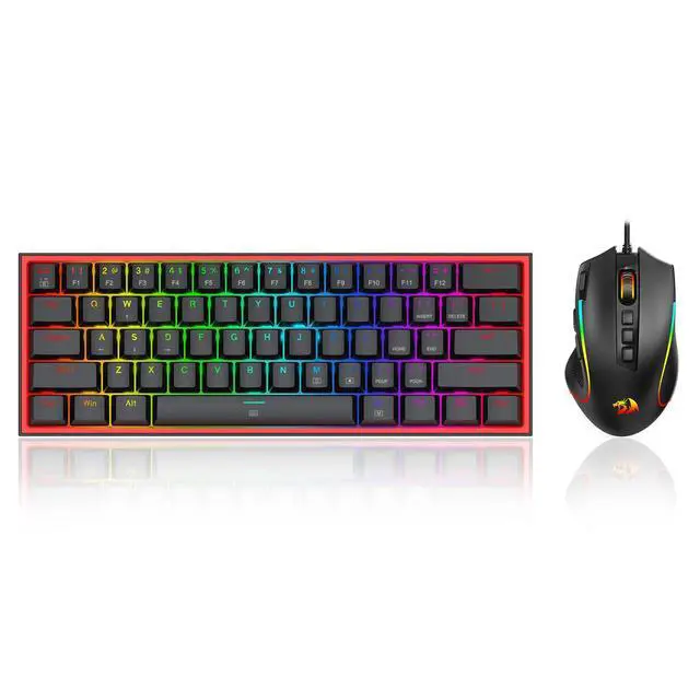 Alt view image 3 of 5 - CB201 Gaming Keyboard & Mouse Combo, 61 Keys K617 Wired RGB Gaming Keyboard and 8000 DPI Wired M612 Gaming Mouse Bundle, Black