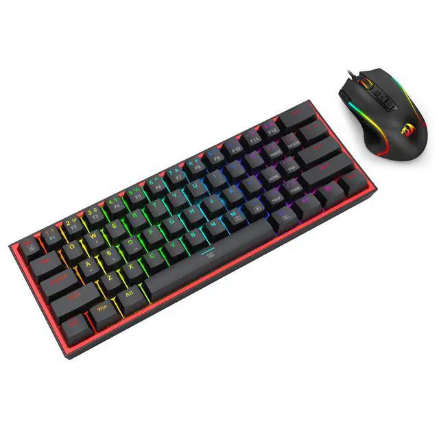 Alt view image 4 of 5 - CB201 Gaming Keyboard & Mouse Combo, 61 Keys K617 Wired RGB Gaming Keyboard and 8000 DPI Wired M612 Gaming Mouse Bundle, Black