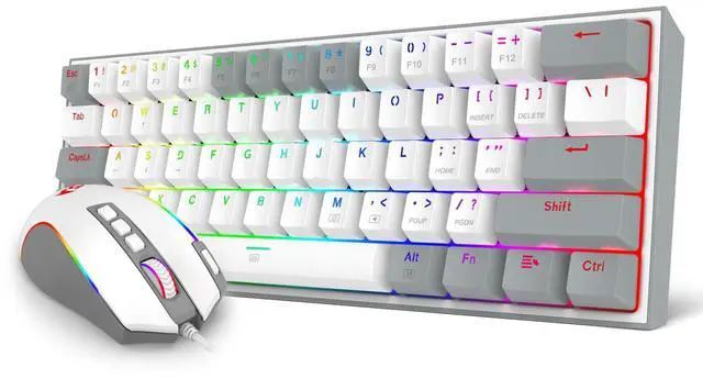 Main image of CB201 Gaming Keyboard & Mouse Combo, 61 Keys K617 Wired RGB Gaming Keyboard and 8000 DPI Wired M612 Gaming Mouse Bundle, White