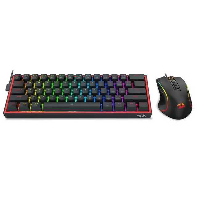 Alt view image 5 of 5 - CB201 Gaming Keyboard & Mouse Combo, 61 Keys K617 Wired RGB Gaming Keyboard and 8000 DPI Wired M612 Gaming Mouse Bundle, Black