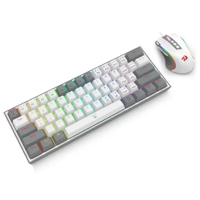 Alt view image 4 of 7 - CB201 Gaming Keyboard & Mouse Combo, 61 Keys K617 Wired RGB Gaming Keyboard and 8000 DPI Wired M612 Gaming Mouse Bundle, White