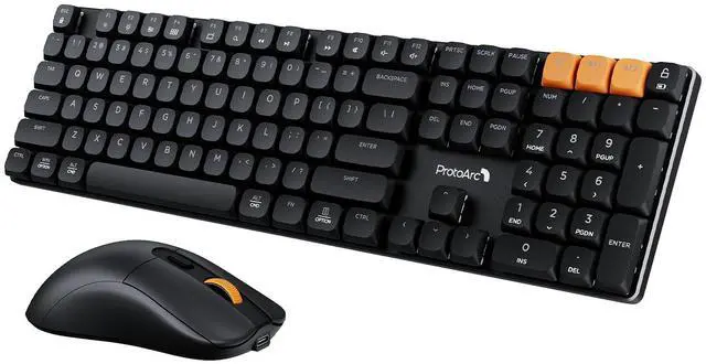 Main image of KM310 Mechanical Keyboard and Mouse, Wireless Rechargeable Aluminum Keyboard Mouse, 2.4G+Dual Bluetooth, Linear Red Switches, Multi-Device, No Backlight, for Windows/Mac - Black