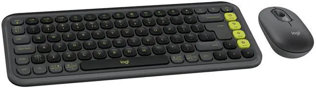 Main image of POP ICON Combo, Wireless Bluetooth Keyboard and Mouse, Comfortable Typing, programmable Keys and Buttons, Quiet clicks, Easy-Switch up to 3 Devices - Graphite and Lime