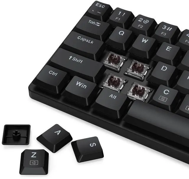 Alt view image 7 of 7 - BS8773 Wireless Keyboard and Mouse Combo, 78 Keys 2.4Ghz Wireless Low-Profile Mechanical Brown Switch Keyboard w/Slim Compact Design & Single Blue Backlit, Comfort Grip 2400 DPI Max Mouse