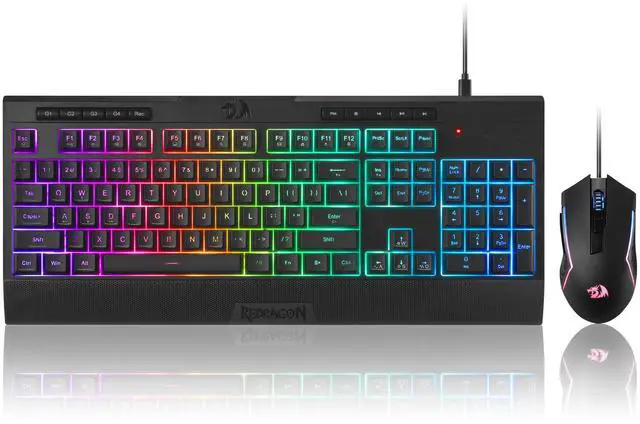 Main image of S151 Gaming Keyboard & Mouse Combo, 104 Keys K525 Wired RGB Membrane Keyboard and 10000 DPI Wired M616 Gaming Mouse Bundle