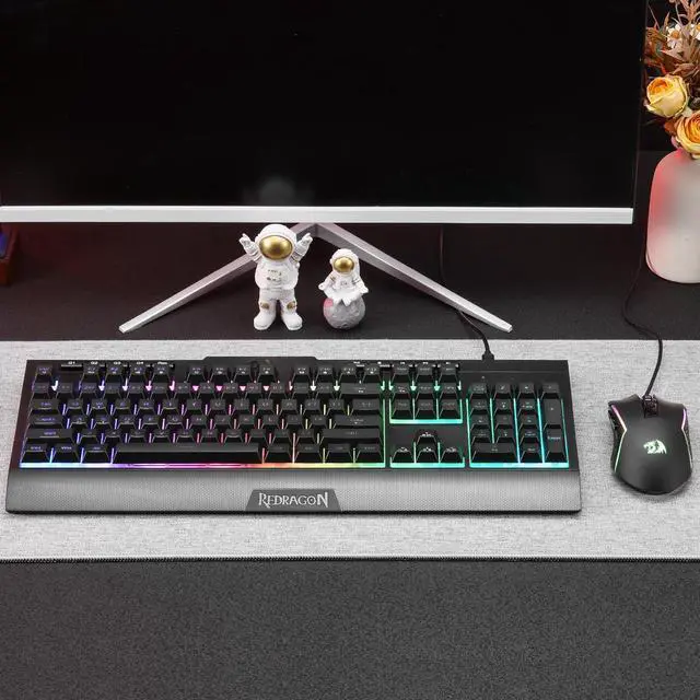 Alt view image 7 of 7 - S151 Gaming Keyboard & Mouse Combo, 104 Keys K525 Wired RGB Membrane Keyboard and 10000 DPI Wired M616 Gaming Mouse Bundle