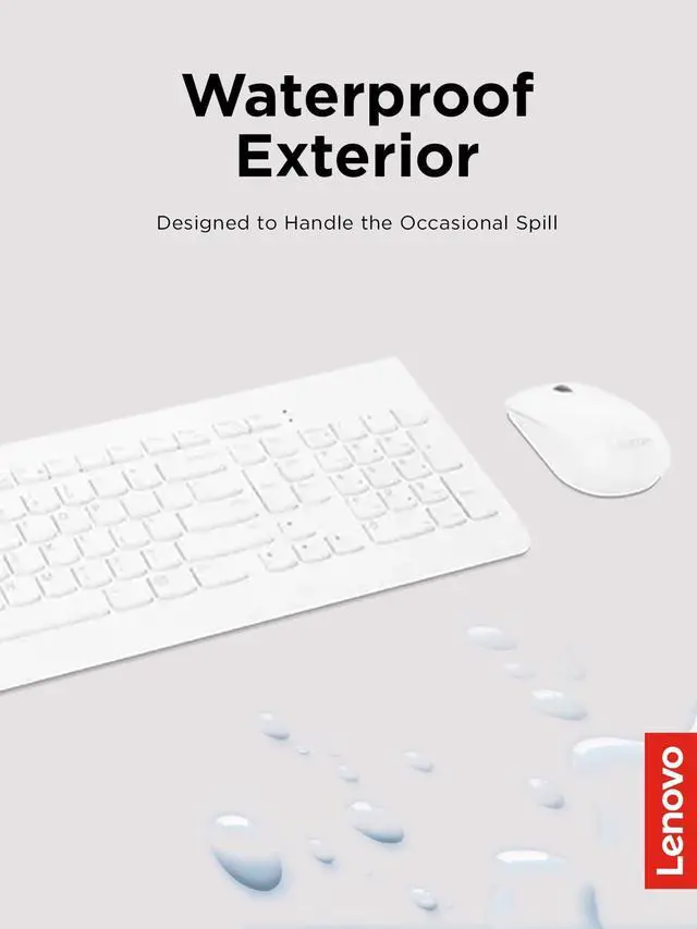 Alt view image 5 of 6 - 510 Wireless Combo with 2.4 GHz USB Receiver, Slim Full Size Keyboard, Full Number Pad, 1200 DPI Optical Mouse, Left or Right Hand, GX30W75336, White