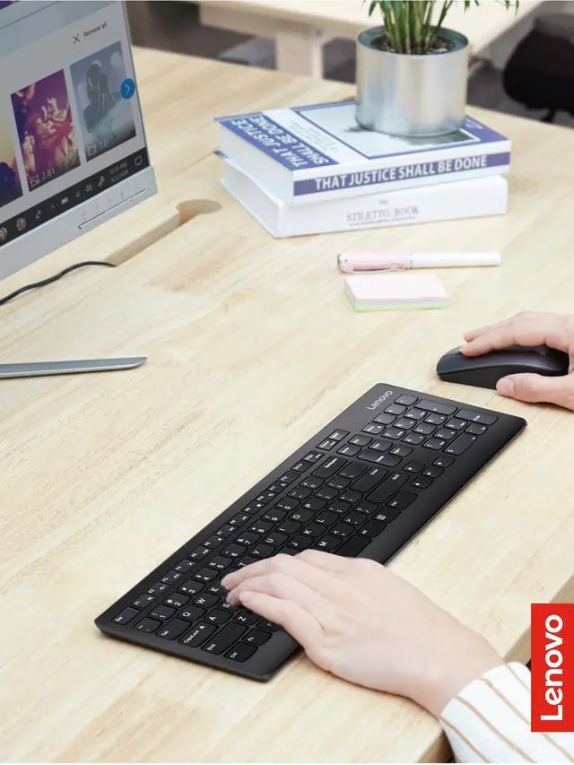 Alt view image 6 of 6 - 510 Wireless Combo with 2.4 GHz USB Receiver, Slim Full Size Keyboard, Full Number Pad, 1200 DPI Optical Mouse, Left or Right Hand, GX30W75336, White