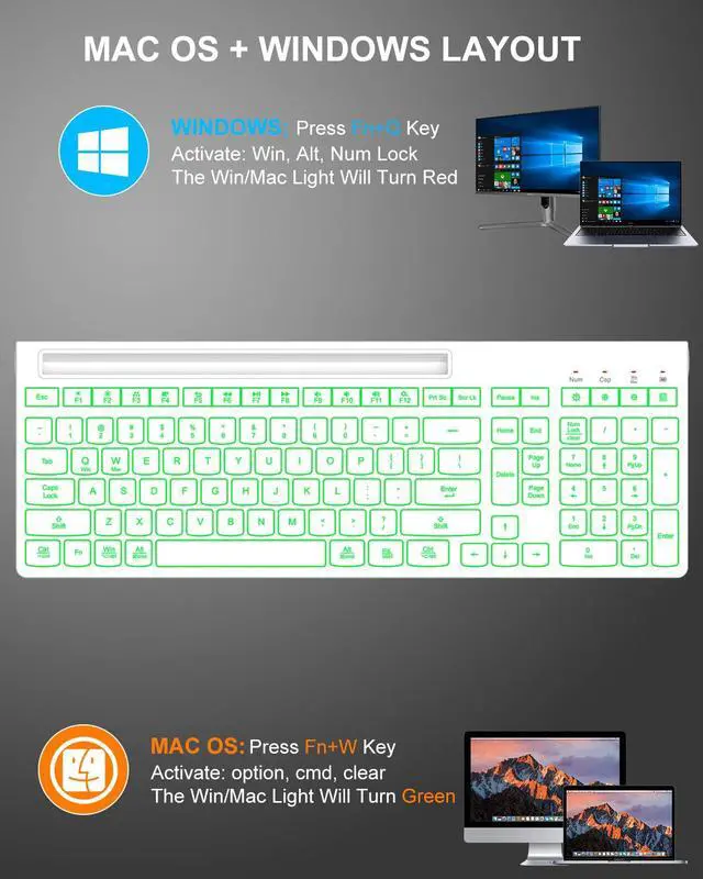 Alt view image 7 of 7 - Wireless Keyboard and Mouse Combo, 7 Backlit Effects, Light Up Letters, Rechargeable, Phone Holder, 6 Button Mouse, Ergonomic Tilt Angle, 2.4GHz Silent USB Keyboard Mouse for Laptop, PC