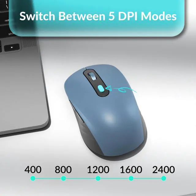 Alt view image 5 of 7 - B33 Wireless Keyboard & BM25 Mouse Combo, 2.4 GHz/Bluetooth 5.2/Wired, 80% TKL Silent Portable Ergonomic Keyboard Adjustable DPI Mouse, Unifying Receiver for macOS Windows Linux