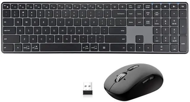 Main image of M9250 Wireless Keyboard Mouse Combo,Scissors Mechanism QWERTY Silent Wireless Bluetooth Keyboard and Ergonomic Mouse Set for Windows, iOS, Android, Computer Desktop PC Laptop iPad