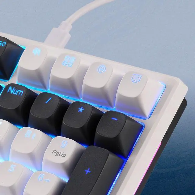 Alt view image 7 of 7 - K668 Wired Gasket RGB Gaming Keyboard, 108 Keys Mechanical Keyboard w/Extra 4 Hotkeys, Upgraded Hot-swappable Socket, Sound Absorbing Foam, Mixed Color Keycaps, Custom Linear Switch