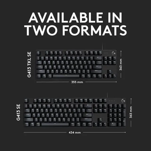 Alt view image 6 of 7 - G413 TKL SE Mechanical Gaming Keyboard - Compact Backlit Keyboard with Tactile Mechanical Switches, Anti-Ghosting, Compatible with Windows, macOS - Black Aluminum
