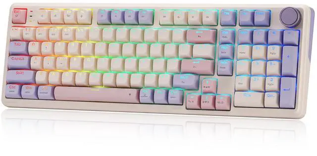 Main image of K768 PRO 100 Keys Wireless Gasket RGB Gaming Keyboard, Massive 8000 mAh PBT Mechanical Keyboard w/Hot-Swap Socket, Dedicated Knob Control & 5-Layer Noise Dampening, Custom Yolk Linear Switch