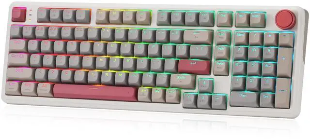 Main image of K768 PRO 100 Keys Wireless Gasket RGB Gaming Keyboard, Massive 8000 mAh PBT Mechanical Keyboard w/Hot-Swap Socket, Dedicated Knob Control & 5-Layer Noise Dampening, Custom Yolk Linear Switch