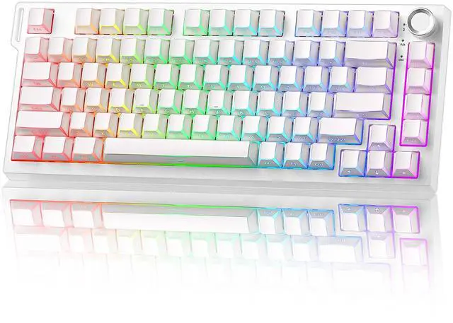 Main image of RT75 PRO Wireless Gaming Keyboard,Hall Effect Mechanical Rapid Trigger Magnetic Keyboard Bluetooth/USB-C/2.4G 8KHz Polling Rate,RGB Backlit,TGL/SOCD/DKS/MT (White, Red Switch)
