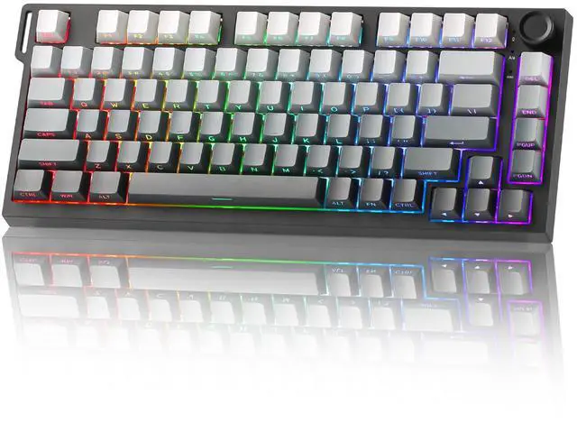 Main image of RT75 PRO Wireless Gaming Keyboard,Hall Effect Mechanical Rapid Trigger Magnetic Keyboard Bluetooth/USB-C/2.4G 8KHz Polling Rate,RGB Backlit,TGL/SOCD/DKS/MT (Gradient Black, Red Switch)