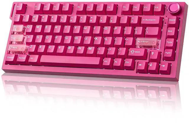 Main image of RT75 PRO Wireless Gaming Keyboard,Hall Effect Mechanical Rapid Trigger Magnetic Keyboard Bluetooth/USB-C/2.4G Dual 8KHz Polling Rate &128K Scan,RGB Backlit,TGL/SOCD/DKS/MT (Pink,Red Switch)