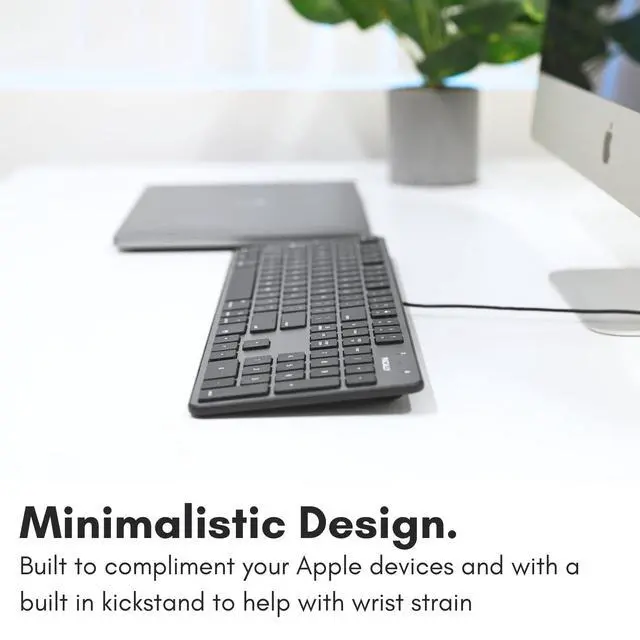 Alt view image 6 of 7 - USB Wired Keyboard for Mac - Compatible Full Size Apple Keyboard with 104 Key Layout & 16 Shortcut Keys - Scissor Keycaps for Tactile Typing for Mac mini, MacBook Pro/Air, iMac
