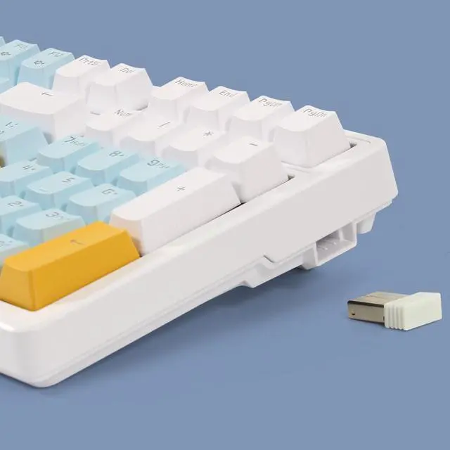 Alt view image 5 of 6 - Wireless Mechanical Keyboard, Triple Mode 2.4G/USB-C/BT Gaming Keyboards 100 Keys Ice-Blue Backlit, Red Switch Keyboard | Rechargeable Mechanical Gaming Keyboards | Ice Blue/W/Y