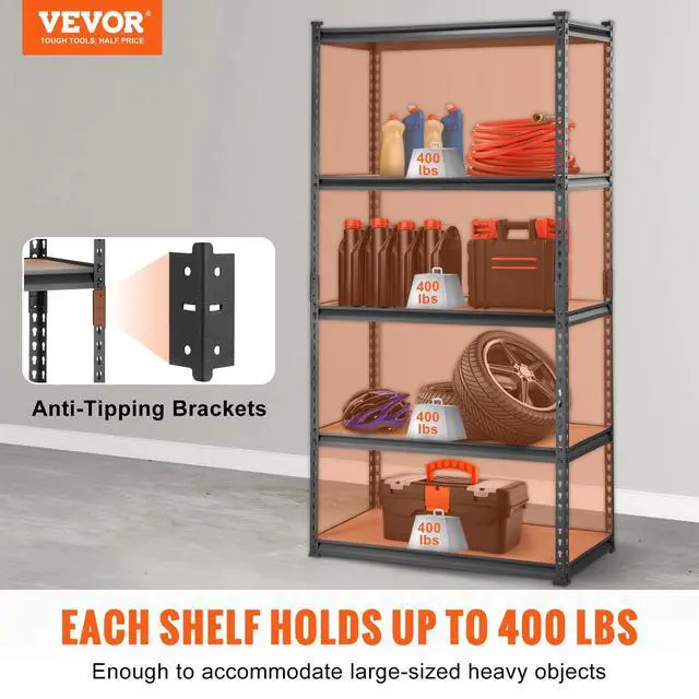 Alt view image 2 of 7 - Storage Shelves 5-Tier Adjustable 2000 lbs 36"x18"x72" Shelving Unit
