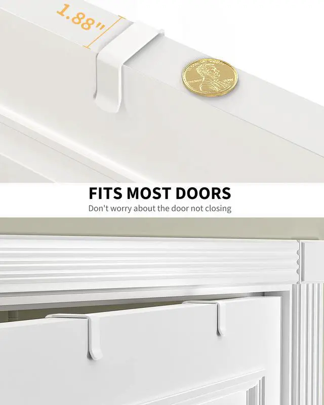 Alt view image 3 of 7 - White 9-Tier Over The Door Pantry Organizer, Pantry Organization And Storage, Metal Hanging Spice Rack Shelves Door, Home & Kitchen Essentials, Laundry Room Bathroom Organization