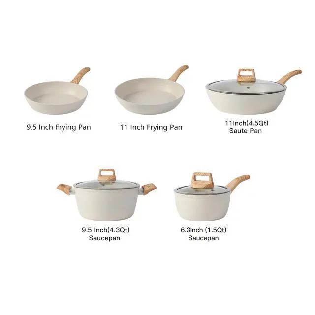 Alt view image 2 of 7 - 16PCS Pots and Pans Set Non Stick Cookware Set Nonstick with Cooking Set
