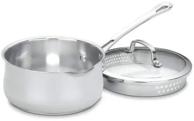 Main image of 419-18P 2-Quart Pour Saucepan with Cover Contour Cookware, Stainless Steel