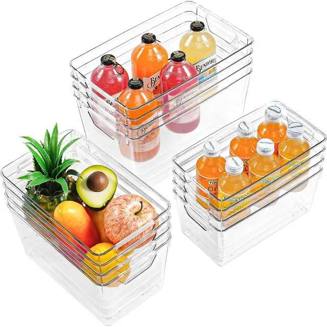 Main image of 12 Pack Organizers and Storage, Pantry Organization and Storage Bins, Cabinet Organizer, Clear Plastic Storage Containers with HandleAcrylic Storage Bins (4 Small&4 Middle&4 Large