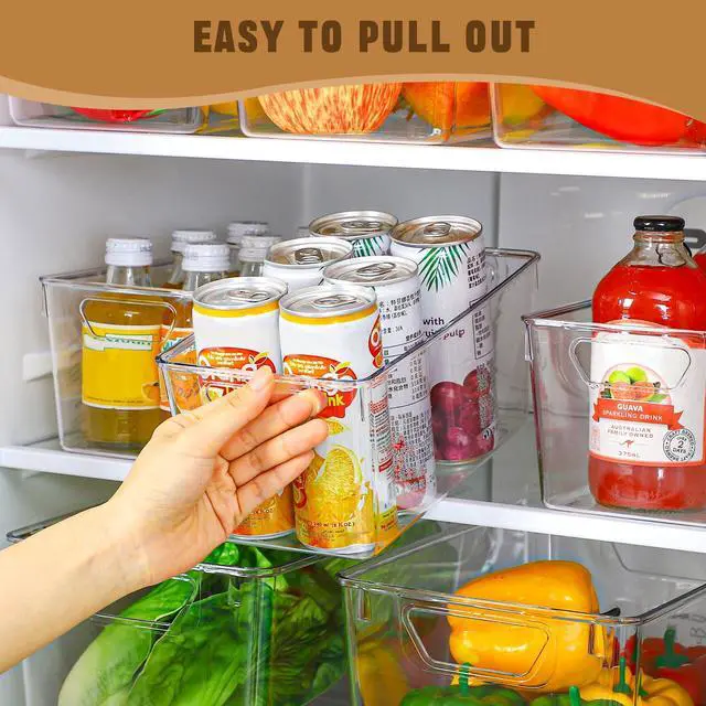 Alt view image 4 of 7 - 12 Pack Organizers and Storage, Pantry Organization and Storage Bins, Cabinet Organizer, Clear Plastic Storage Containers with HandleAcrylic Storage Bins (4 Small&4 Middle&4 Large