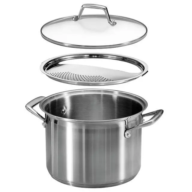 Alt view image 3 of 7 - Lock & Drain Stainless Steel 8-Quart Pasta Pot with Lid and Strainer