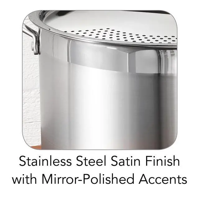 Alt view image 7 of 7 - Lock & Drain Stainless Steel 8-Quart Pasta Pot with Lid and Strainer