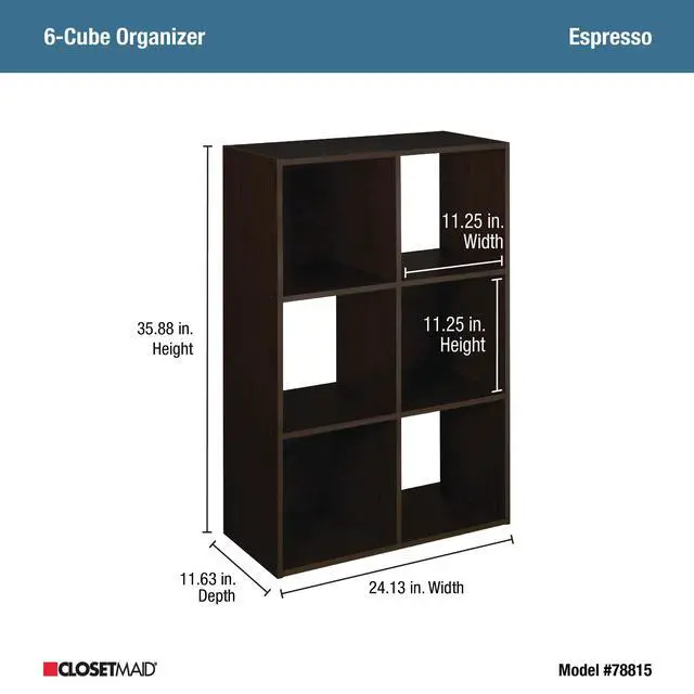 Alt view image 3 of 3 - 78815 Cubeicals Organizer, 6-Cube - Espresso