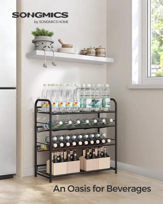 Alt view image 7 of 7 - Stackable Shoe Rack, 4 Tier Metal Shoes Rack Storage Shelf, Holds up to 16 Pairs Shoes, Adjustable Slanted Shelves Shoe Tower Organizer for Closet Entryway Small Spaces, Black