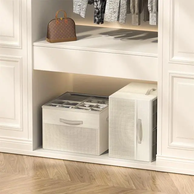 Alt view image 5 of 6 - Shoe Organizer for Closet, Foldable Shoe Storage with Adjustable Dividers