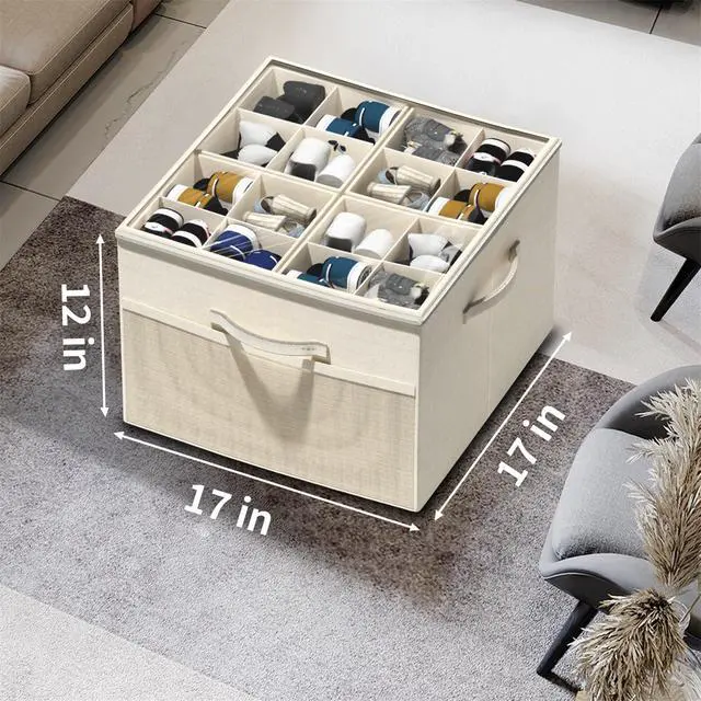 Alt view image 6 of 6 - Shoe Organizer for Closet, Foldable Shoe Storage with Adjustable Dividers