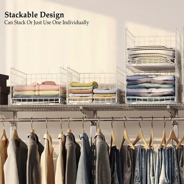 Alt view image 3 of 7 - Closet Organizers and Storage Shelves for Clothes, Collapsible Stackable Storage Bins Organizer Baskets Containers Drawers for Truck Camper Closet RV Closets Pantries Cupboard Wardrobe