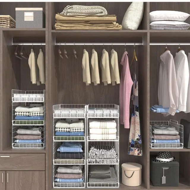 Alt view image 2 of 7 - Closet Organizers and Storage Shelves for Clothes, Collapsible Stackable Storage Bins Organizer Baskets Containers Drawers for Truck Camper Closet RV Closets Pantries Cupboard Wardrobe