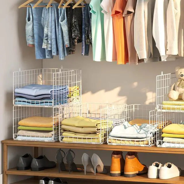 Alt view image 4 of 7 - Closet Organizers and Storage Shelves for Clothes, Collapsible Stackable Storage Bins Organizer Baskets Containers Drawers for Truck Camper Closet RV Closets Pantries Cupboard Wardrobe