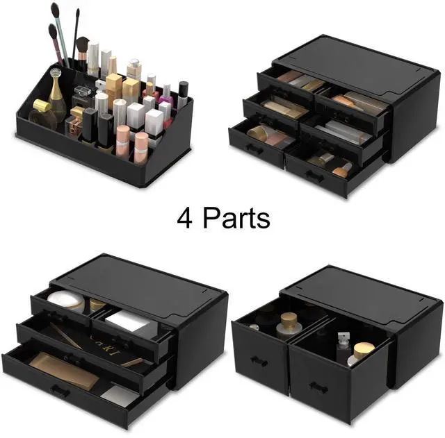 Alt view image 5 of 7 - Makeup Cosmetic Organizer Storage Drawers Display Boxes Case with 12 Drawers (Black)