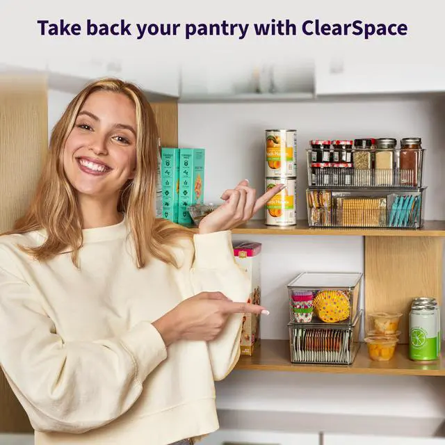 Alt view image 5 of 6 - Pantry Organization and Storage Bins with Removable Dividers & Lids Perfect Pantry Organizers or Kitchen Organization Refrigerator Organizer Bins, Cabinet Organizers, 4 Pack