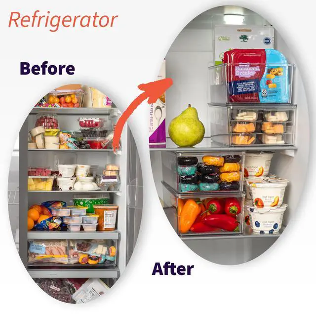 Alt view image 6 of 6 - Pantry Organization and Storage Bins with Removable Dividers & Lids Perfect Pantry Organizers or Kitchen Organization Refrigerator Organizer Bins, Cabinet Organizers, 4 Pack