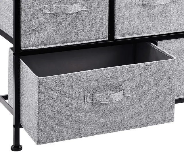 Alt view image 2 of 4 - Extra Wide Fabric 5-Drawer Storage Organizer Unit for Bedroom Closet, Black