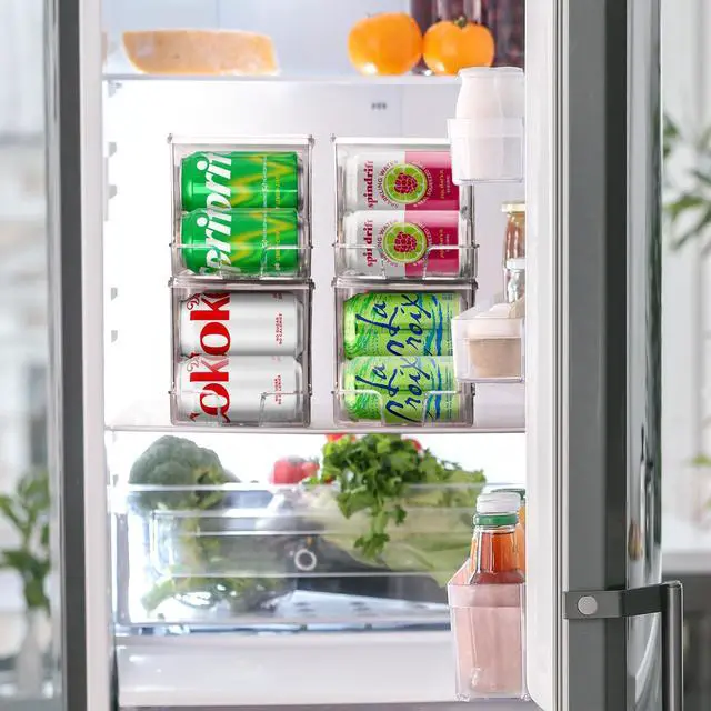 Alt view image 2 of 6 - Soda Can Organizer & Soda Can Dispenser for Refrigerator - Fridge Organizer & Stackable Drink Organizer for Fridge, Can Organizer for Refrigerator - Holds 12 Cans Each, BPA Free - 4 Pack