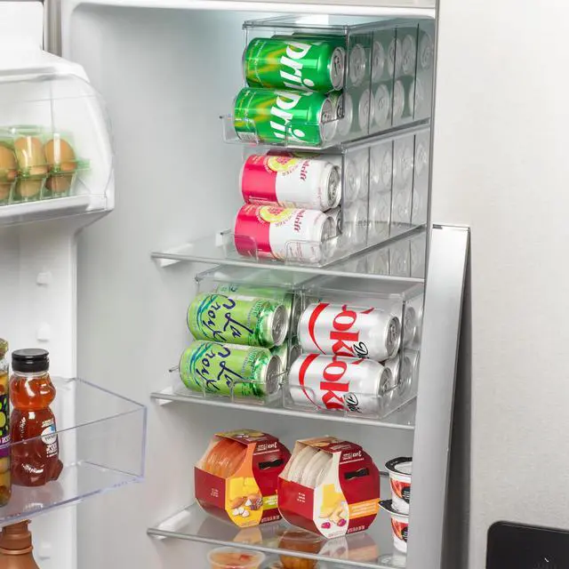 Alt view image 5 of 6 - Soda Can Organizer & Soda Can Dispenser for Refrigerator - Fridge Organizer & Stackable Drink Organizer for Fridge, Can Organizer for Refrigerator - Holds 12 Cans Each, BPA Free - 4 Pack