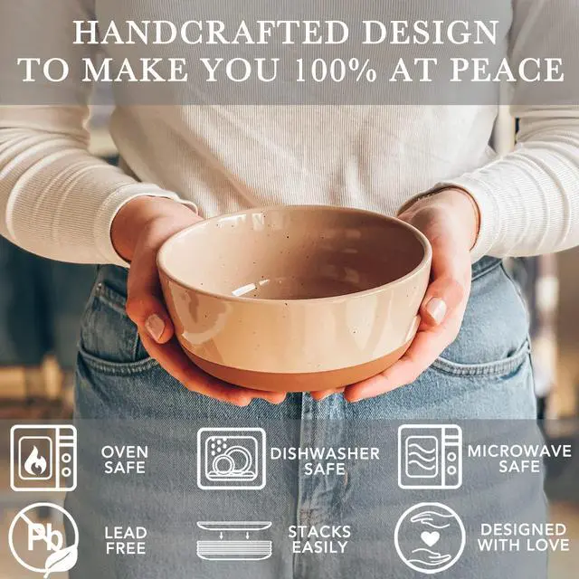 Alt view image 3 of 7 - Set of 4 Porcelain Bowls, 25oz - Microwave, Dishwasher & Oven Safe for Soup, Cereal, etc.