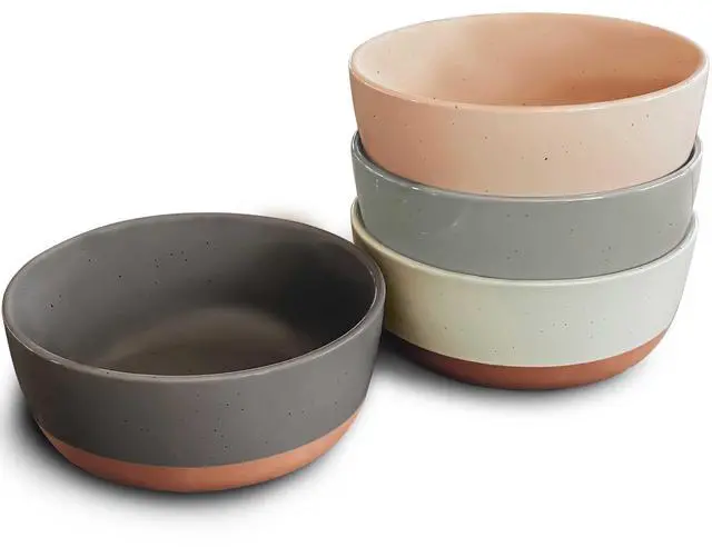 Main image of Set of 4 Porcelain Bowls, 25oz - Microwave, Dishwasher & Oven Safe for Soup, Cereal, etc.