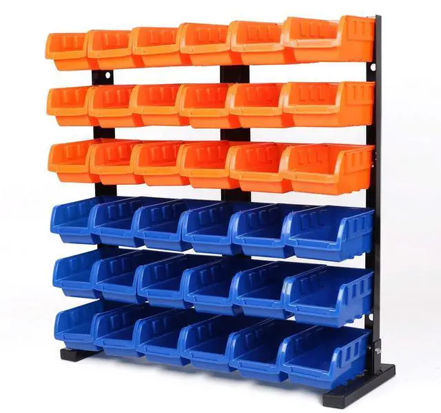 Main image of Storage Bins Parts Rack 36Pcs Bin Organizer Garage Plastic Shop Tool, Tools for Men