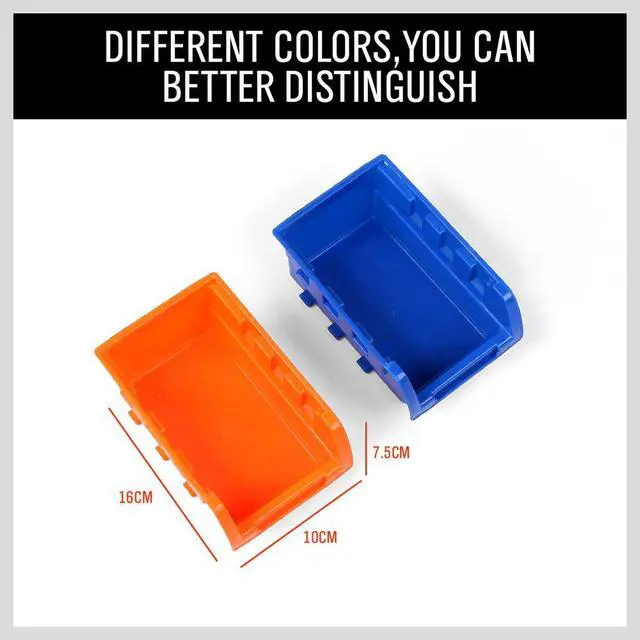 Alt view image 7 of 7 - Storage Bins Parts Rack 36Pcs Bin Organizer Garage Plastic Shop Tool, Tools for Men